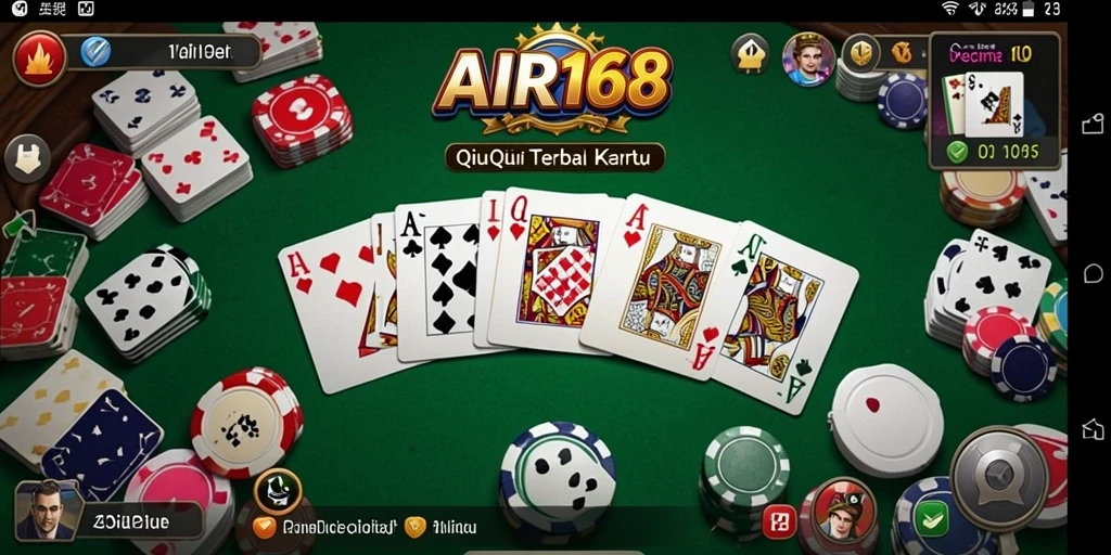 Tampilan gameplay seru dalam AIR168 dengan kartu QiuQiu.