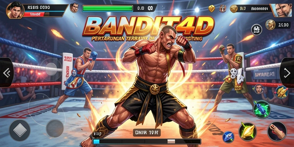 Tangkapan layar dari gameplay bertarung yang intens dalam BANDIT4D.