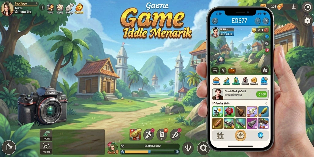 Screenshot gameplay EOS77 menampilkan elemen menarik dari game Idle.