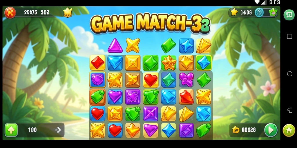 Tampilan gameplay seru F7F7 saat mencocokkan objek.