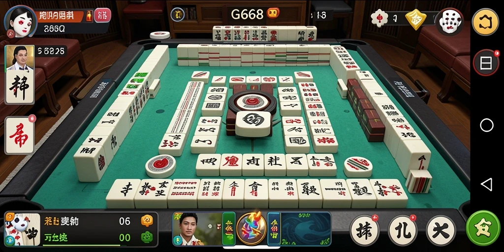 Tampilan gameplay G668 yang menarik dan penuh strategi Mahjong.