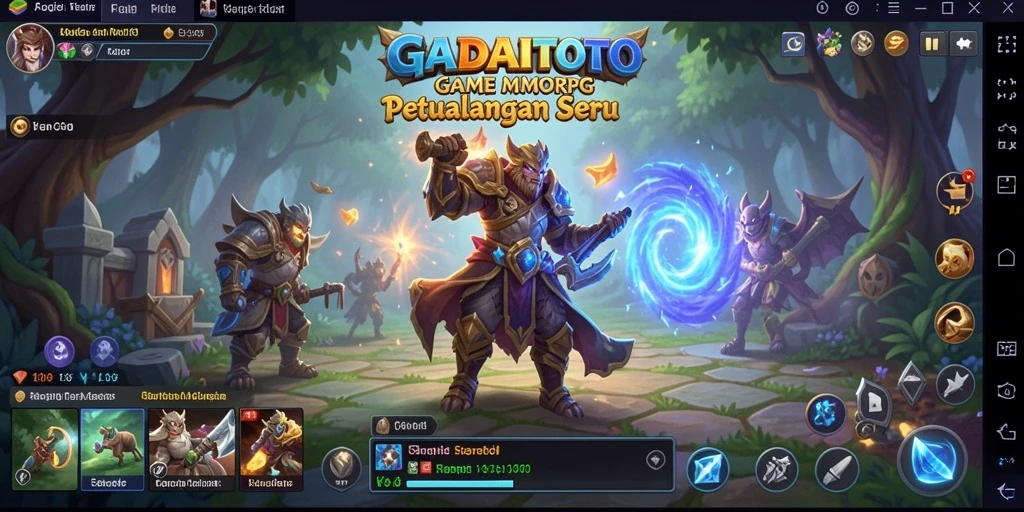 Gameplay seru GADAITOTO dengan pertempuran MMORPG yang menegangkan.