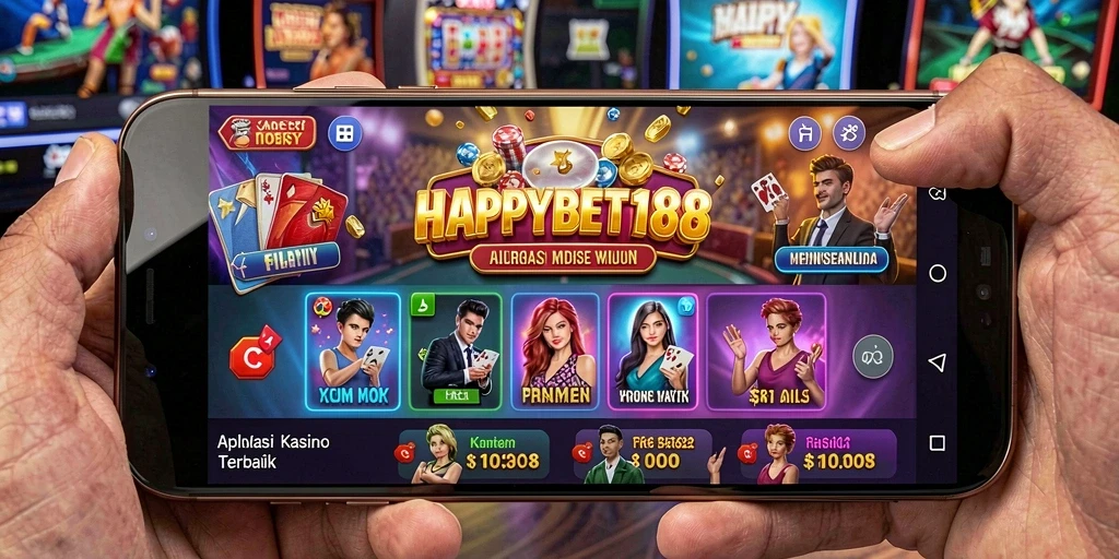 Tangkapan layar utama HAPPYBET188 menampilkan permainan kasino yang seru dan grafis menawan.