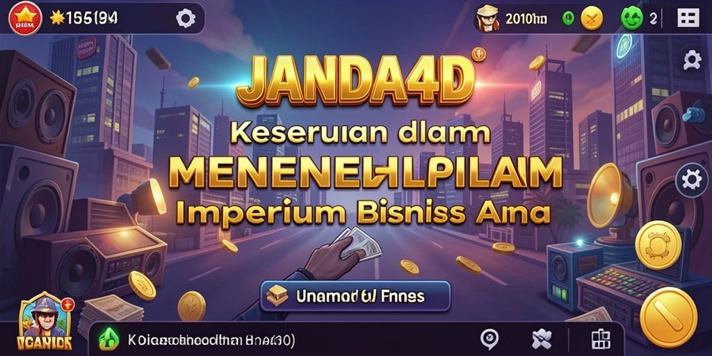 Screenshot gameplay JANDA4D menunjukkan pengelolaan bisnis yang strategis.