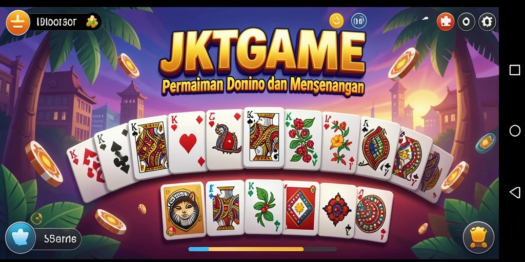 Screenshot gameplay JKTGAME dengan antarmuka dominonya.