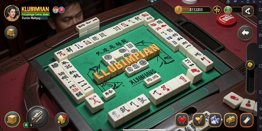 Tampilan gameplay menarik dari KLUBIMPIAN dengan papan Mahjong yang berwarna-warni.