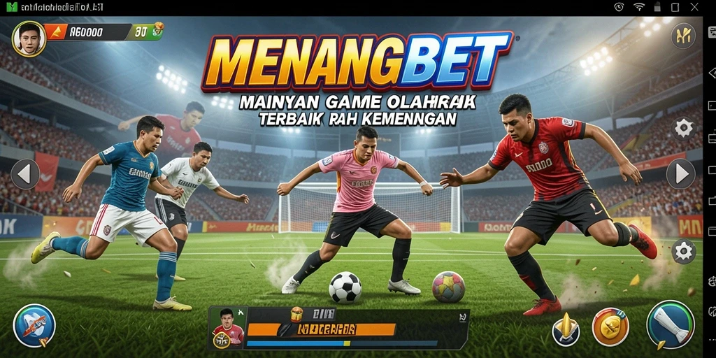 Screenshot utama MENANGBET menampilkan aksi pertandingan olahraga yang mendebarkan.
