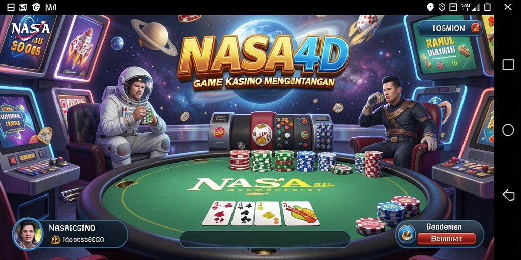 Screenshot NASA4D menampilkan pengalaman bermain Kasino yang seru dan interaktif.