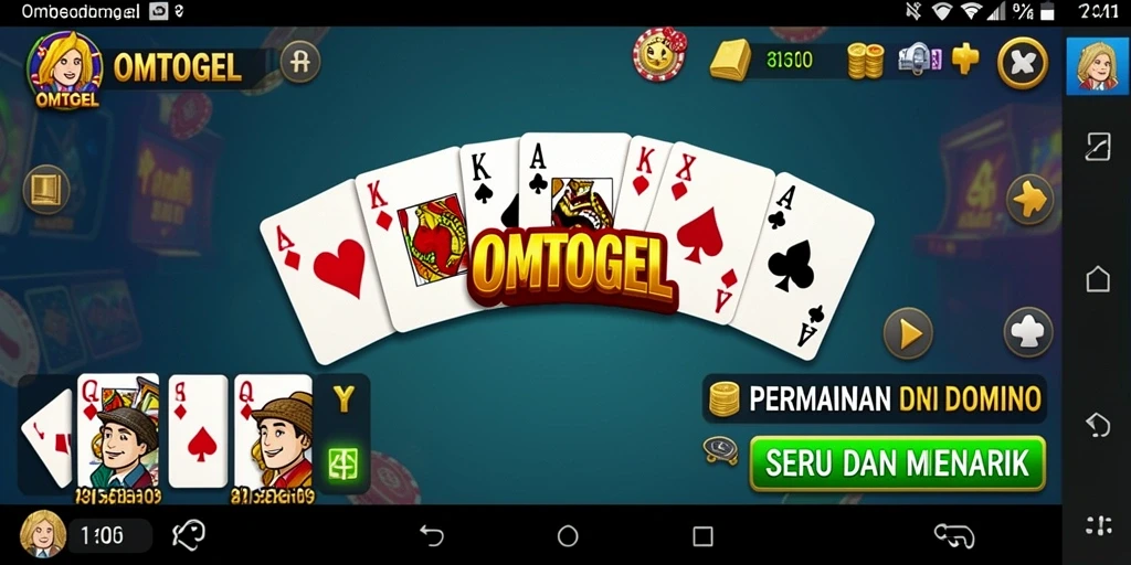 Screenshot utama OMTOGEL menampilkan gameplay Domino yang seru.