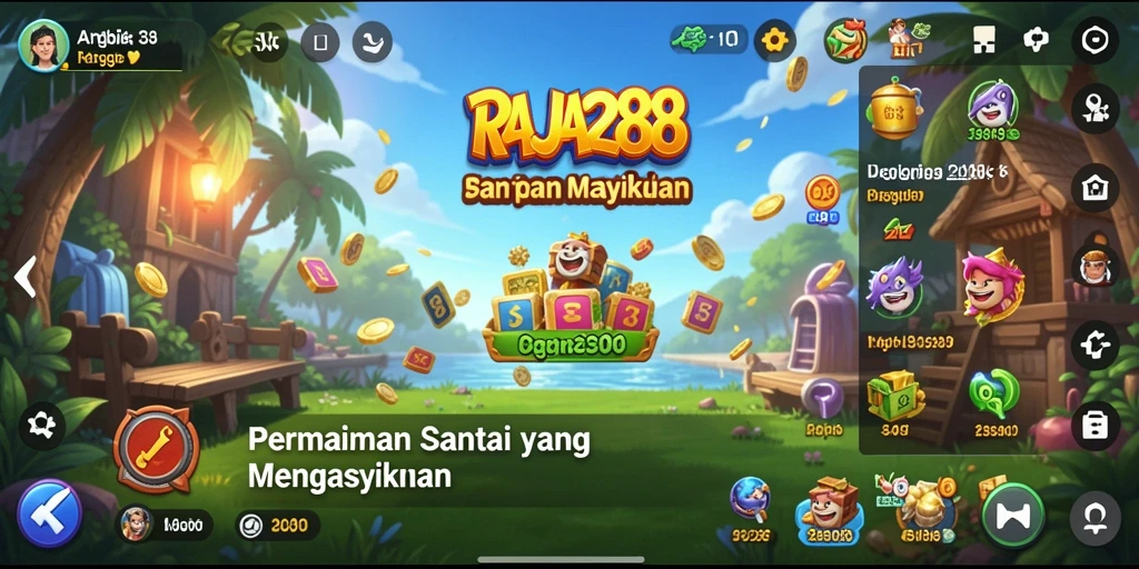 Tampilan gameplay RAJA288 yang penuh warna dan mengasyikkan.