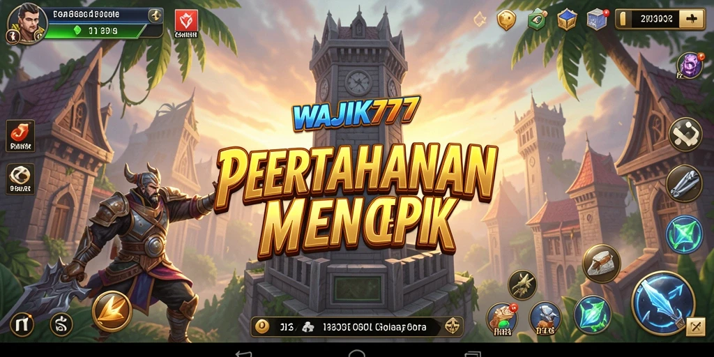 Tampilan gameplay Tower Defense yang mendebarkan di WAJIK777.